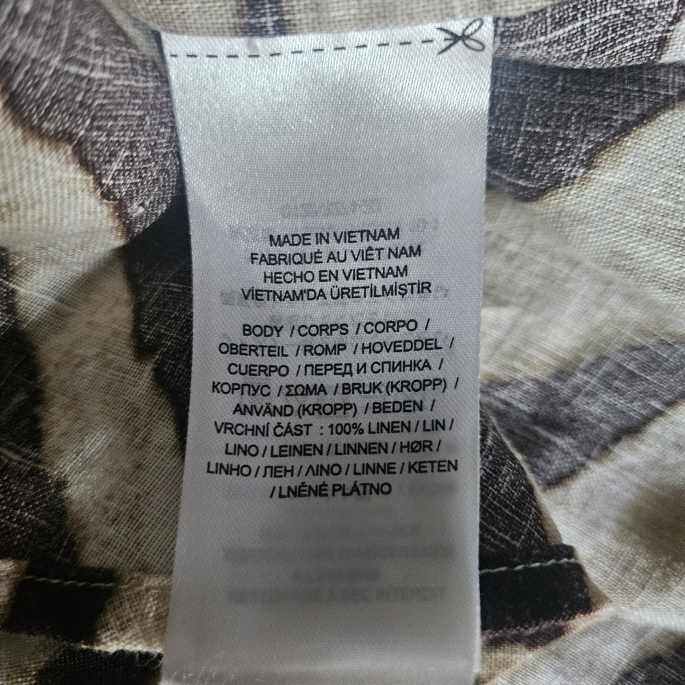 LAUREN RALPH LAUREN Relaxed Fit Zebra-Print Linen Shirt | SZ S - Picture 12 of 14